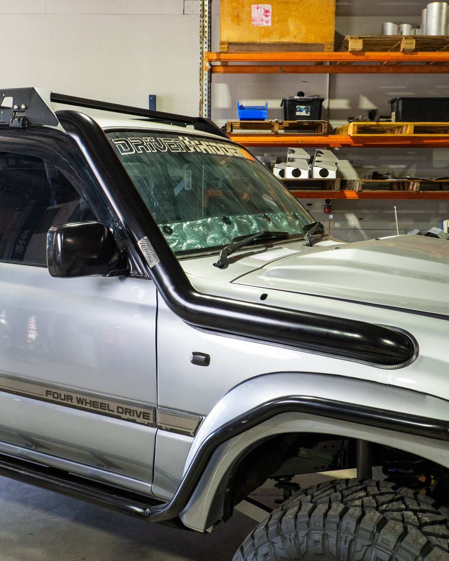 Long Entry Low Cut Stainless Snorkel to suit Toyota 80 Series Landcruiser (Drivers Side 4")
