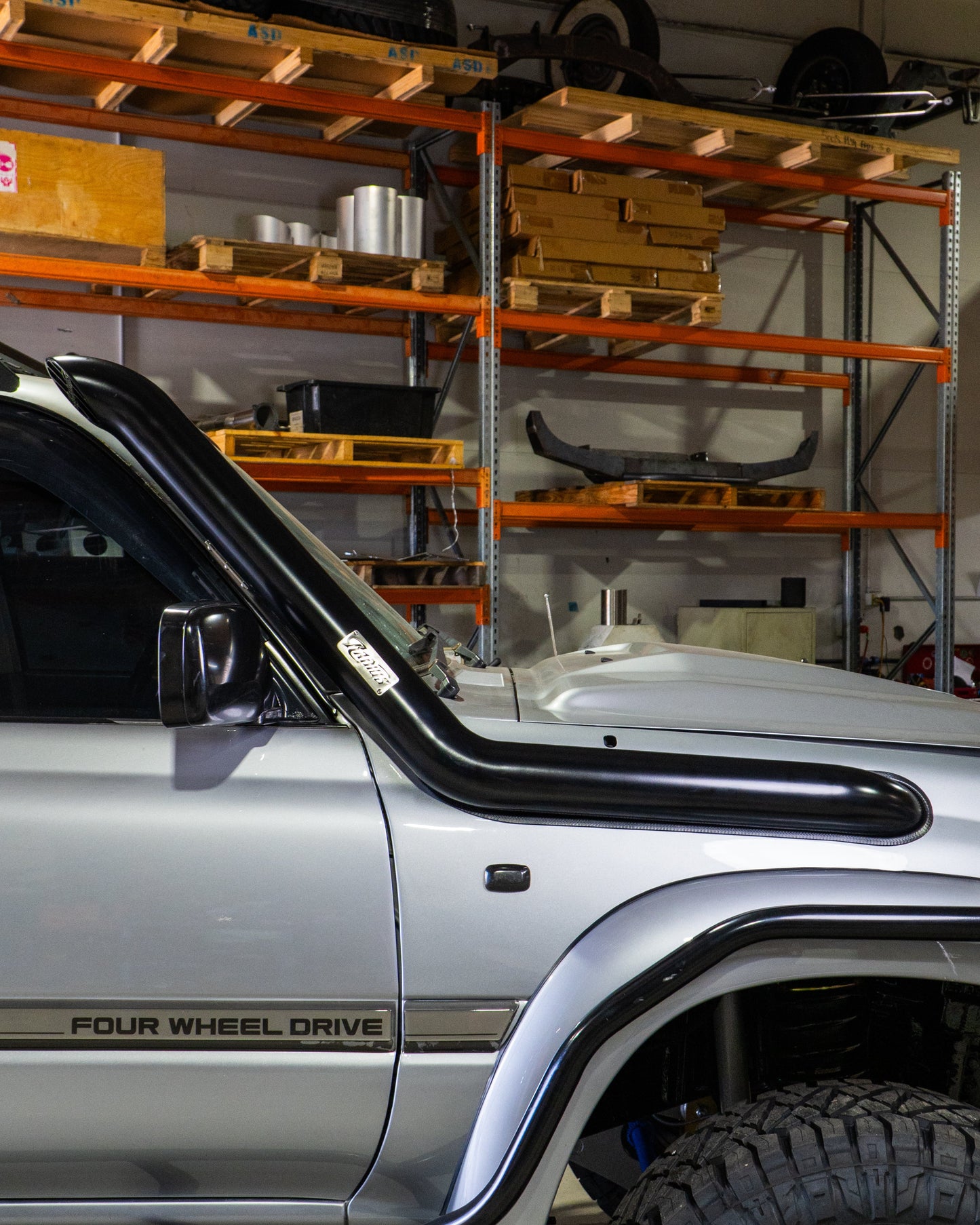 Long Entry Low Cut Stainless Snorkel to suit Toyota 80 Series Landcruiser (Drivers Side 4")