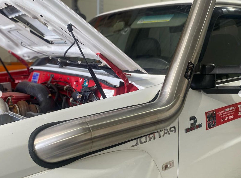 Stainless Snorkel to suit Nissan Gu Patrol (5" Passenger Side Long Entry)