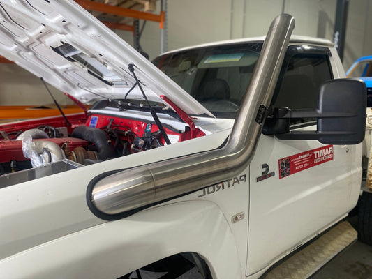 Stainless Snorkel to suit Nissan Gu Patrol (5" Passenger Side Long Entry)